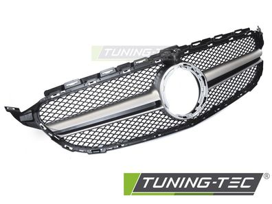 Kühlergrill passend für Mercedes W205 C205 A205 18-23 Schwarz Silber