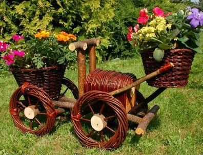 XL Premium Bagger 85cm Korbgeflecht Rattan Körbe Pflanzkorb Pflanzkasten Garten a