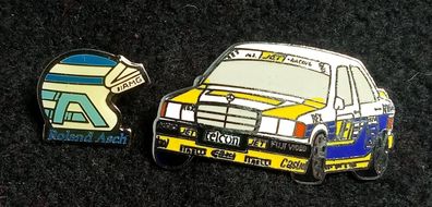 Mercedes 190 E DTM und Helm Roland Asch, Pin