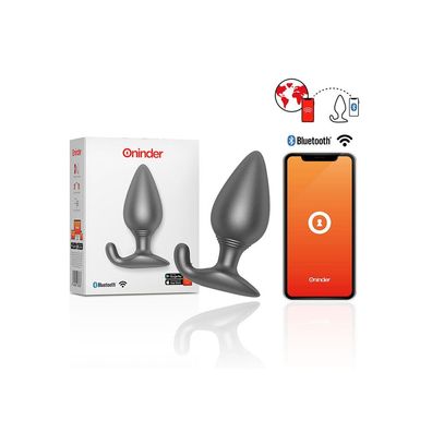 Oninder Vibrating ANAL PLUG BLACK - FREE APP