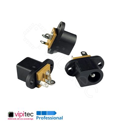 DC-017-2.5A DC Buchse 5,5x2,5 Hohlstecker Lötfahne 6,3x2,5 30V 0,5A Barrel Jack