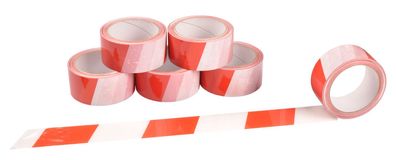 Markierungsband 66m Rot Weiß selbstklebend Bodenmarkierung Signalband Klebeband
