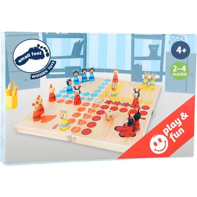 Small Foot 7358 Ludo Tiere aus Holz, Gesellschaftsspiel für Groß und Klein