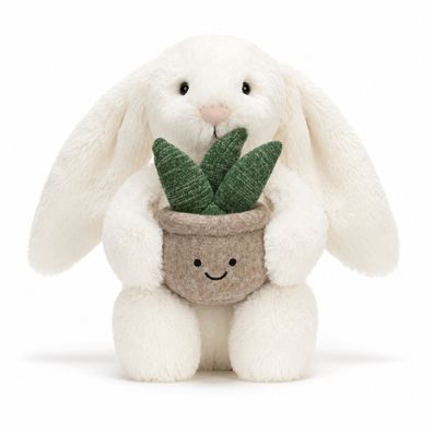 Jellycat Cream Bunny mit Pflanze Hase Plueschtier 31 cm Geschenk
