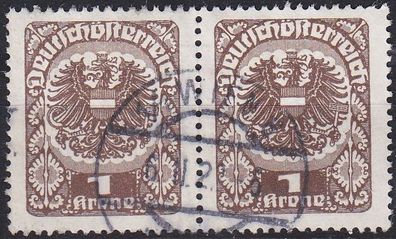 Österreich Austria [1920] MiNr 0313 xa, ( O/used ) [01] Plattenfehler, 2er