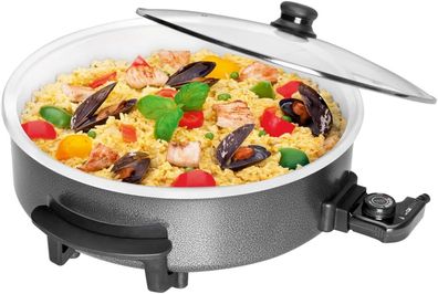 Clatronic® Partypfanne | Multifunktionspfanne zum Kochen, Braten und mehr | Keramikbe