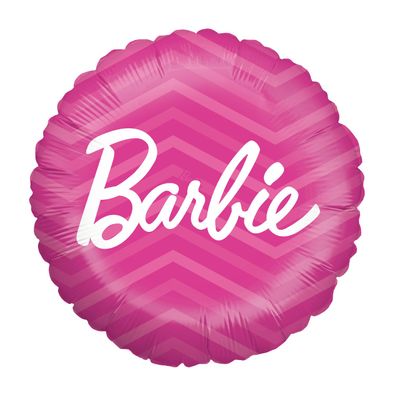 Folienballon Barbie pink rund ø45 cm für Mädchen Prinzessinnen Kindergeburtstag