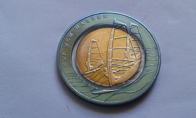 Original 10 euro 2021 J Hamburg Auf dem Wasser Polymermünze Polymerring Niob