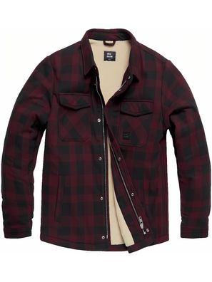 Vintage Industries Holzfällerjacke Craft Heavyweight Sherpa Burgundy Check