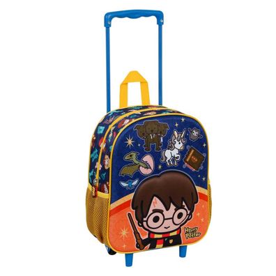 Harry Potter Wappen Kinder Trolley Rucksack 3D Orange Rollen Schule Reise