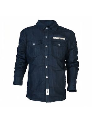 WCC West Coast Choppers Motorrad Hemd Riding Jacket Raw Denim Blue