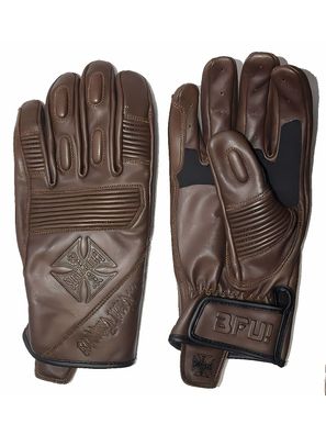 WCC West Coast Choppers Motorrad Leder Handschuh BFU Tobacco Brown