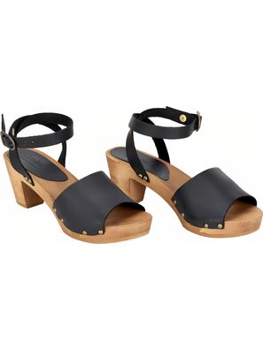 Sanita Clogs Damen Sandalen Wood-Yara Square Flex Sandal Black