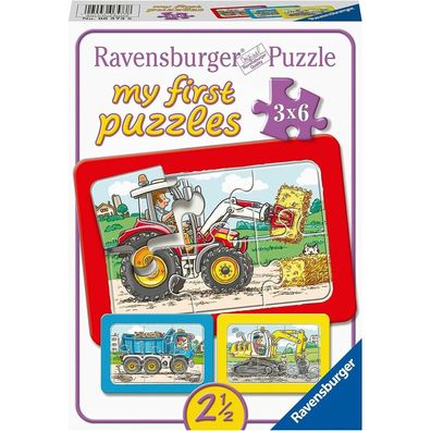 Bagger, Traktor und Muldenkipper, 3x6Stück