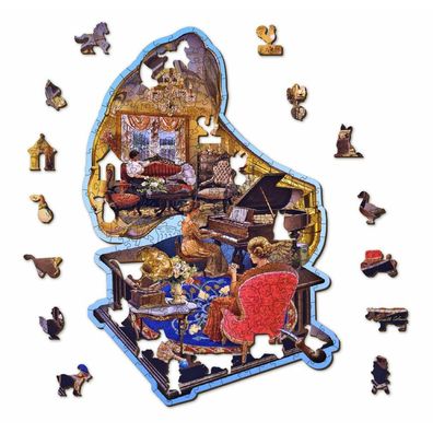WOODEN CITY Holzpuzzle Gemütliche Drehscheibe 250 Teile ECO