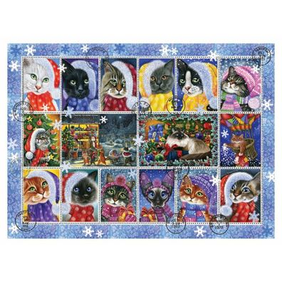 Anatolian Puzzle Katze Weihnachten Briefmarken 1000 Stück