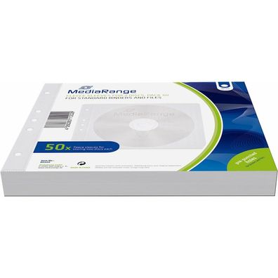 50 MediaRange 2er CD-/DVD-Hüllen abheftbar weiß