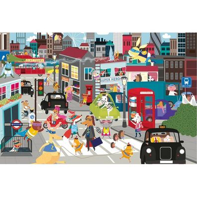 Gibsons Kinderpuzzle Superheldenstadt! 36 Stück