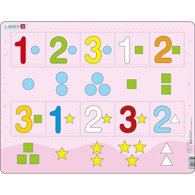 LARSEN Puzzle Zählen bis drei 10 Teile