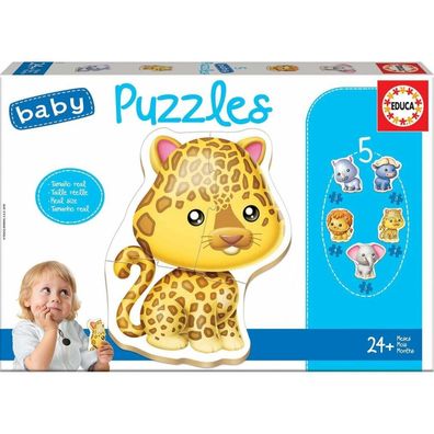 EDUCA Baby Puzzle Wildtiere 5in1 (3-5 Teile)