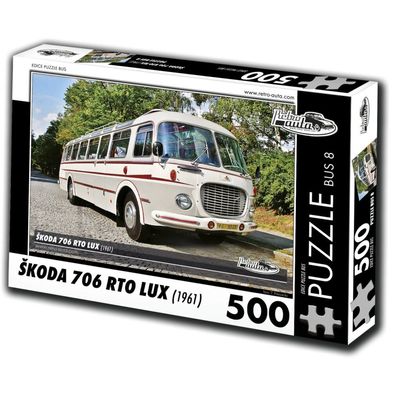RETRO-AUTA Puzzle BUS Nr. 8 `koda 706 RTO LUX (1961) 500 Teile