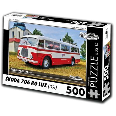 RETRO-AUTA Puzzle BUS Nr. 15 `koda 706 RO LUX (1951) 500 Teile
