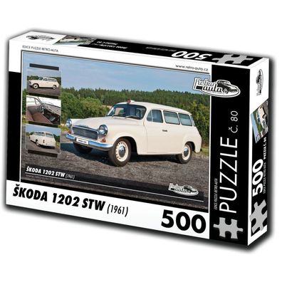 RETRO-AUTA Puzzle Nr. 80 Skoda 1202 STW Krankenwagen (1961) 500 Teile