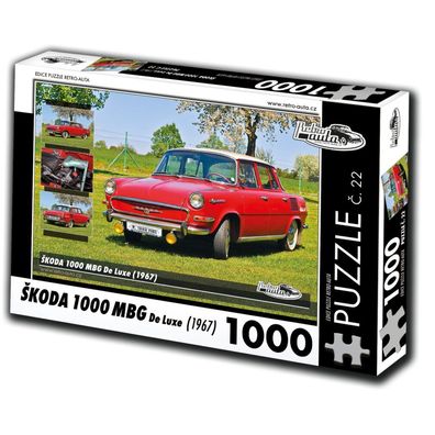 RETRO-AUTA Puzzle Nr. 22 Skoda 1000 MBG De Luxe (1967) 1000 Teile