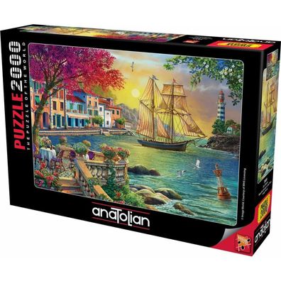 Anatolisches Puzzle Schöner Sonnenuntergang über dem Hafen 2000 Teile