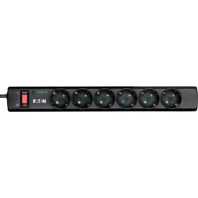 EATON Protection Strip 6 DIN 6-fach Steckdosenleiste mit Überspannungsschutz schwarz