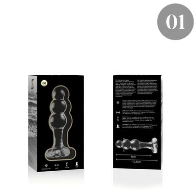 MODELL 1 Analstöpsel Borosilikatglas 10,7 X 3 CM KLAR