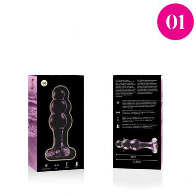 MODELL 1 Analstöpsel Borosilikatglas 10,7 X 3 CM ROSA