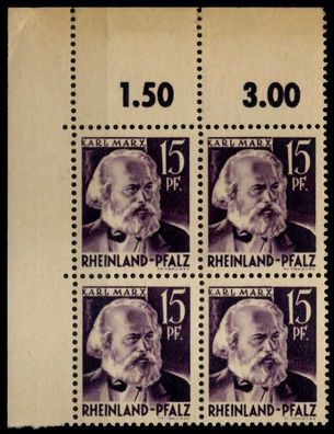 F-ZONE PFALZ Nr 5vvI postfrisch Viererblock ECKE-OLI X7A2C26