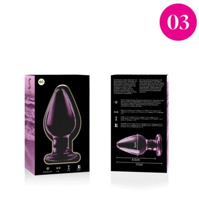 MODELL 3 Analstöpsel Borosilikatglas 11 X 5 CM ROSA