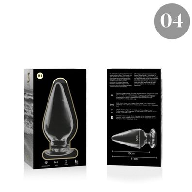 MODELL 4 Analstöpsel Borosilikatglas 11 X 5 CM KLAR