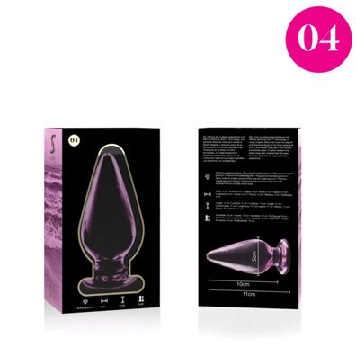 MODELL 4 Analstöpsel Borosilikatglas 11 X 5 CM ROSA
