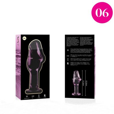 MODELL 6 Analstöpsel Borosilikatglas 12,5 X 4 CM ROSA