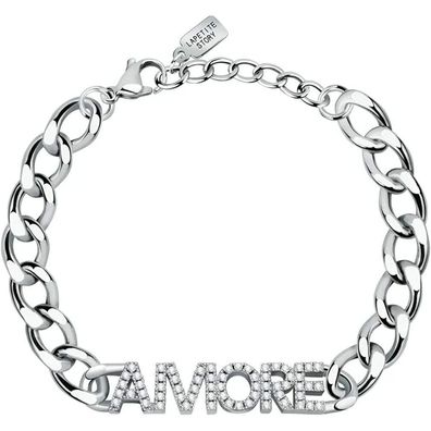 Romantisch ocelový náramek s krystaly Love LPS05ASD36