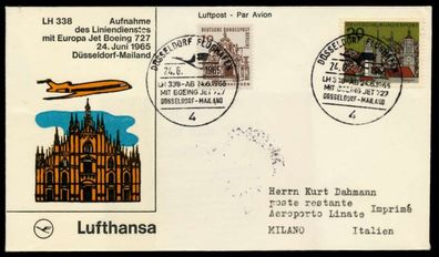 Erstflugbeleg Nr LH 338 Lufthansa BRIEF MIF X8B4B62