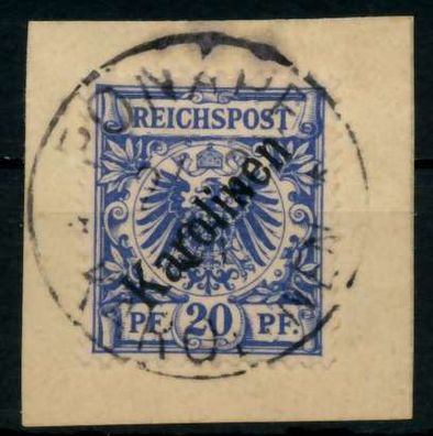 Karolinen (DT. Kolonie) Nr 4I zentrisch gestempelt Briefstück gep X6CC40E