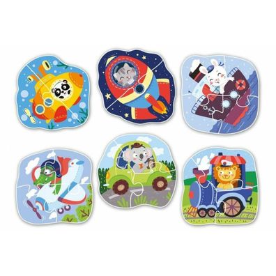 DODO Puzzle Tiere und Transport 6in1 (2,3,4 Teile)