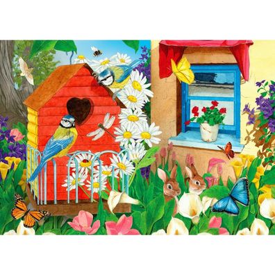 ENJOY Puzzle Garten mit Vogelhäuschen 1000 Teile