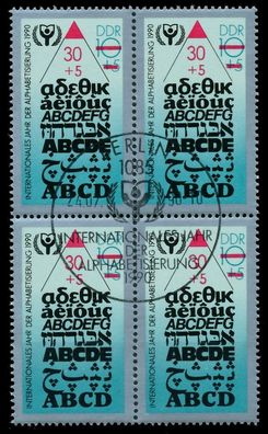 DDR 1990 Nr 3353II + 3353 ESST zentrisch gestempelt Viererbl X050F4A