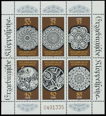 DDR BLOCK Kleinbogen Nr 3215-3220 postfrisch Kleinbg SB485D6