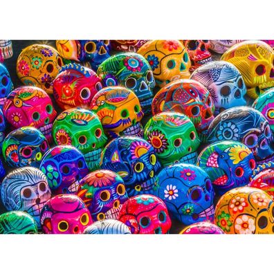 ENJOY Puzzle Farbige Totenköpfe 1000 Teile