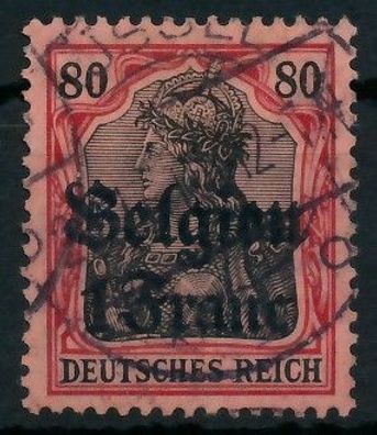 BES. 1WK Landespost Belgien Nr 7 zentrisch gestempelt gepr. X4112D6