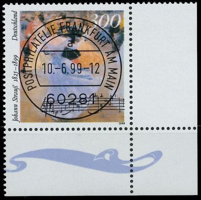 BRD BUND 1999 Nr 2061 zentrisch gestempelt ECKE-URE X552836