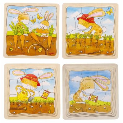 Goki Holzschichtenpuzzle - Gemüsegarten, 53tlg