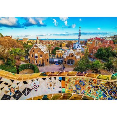 ENJOY Puzzle Blick vom Park Güell, Barcelona 1000 Teile