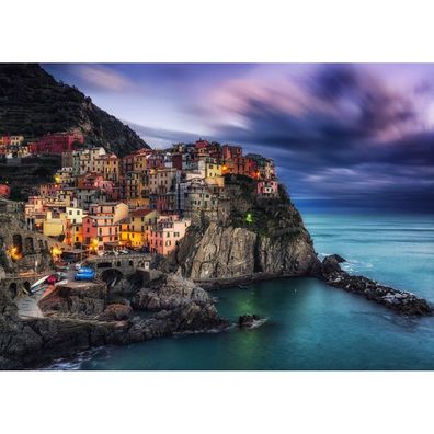 ENJOY Puzzle Manarola in der Abenddämmerung, Cinque Terre, Italien 1000 Teile
